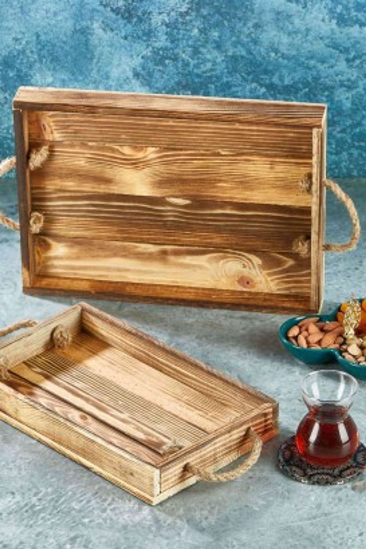 Teomi Collection Home Ahşap 2'li Sunum Tepsisi
