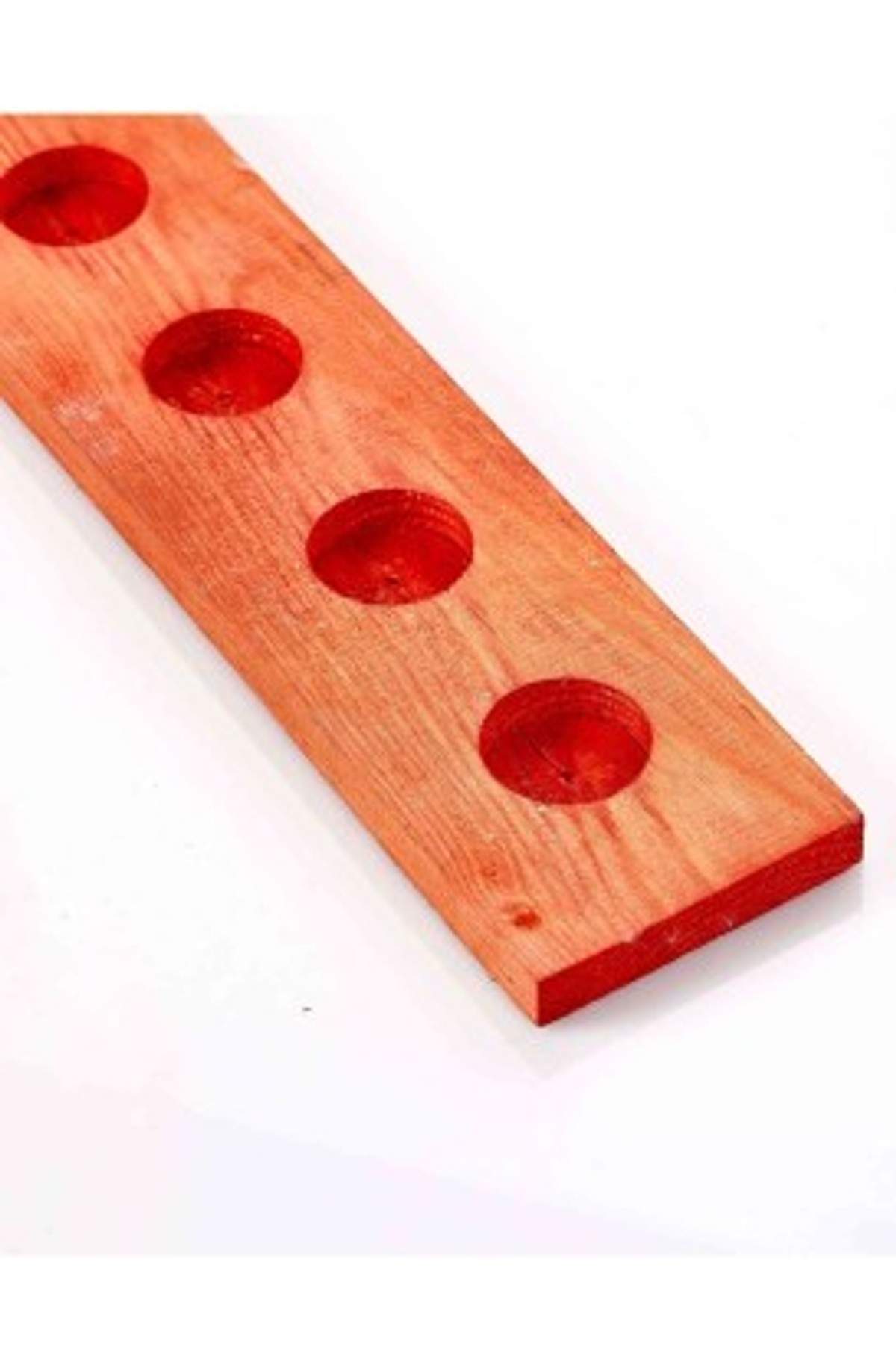Teomi Collection Home Ahşap 4'lü Tealight Mumluk Kırmızı