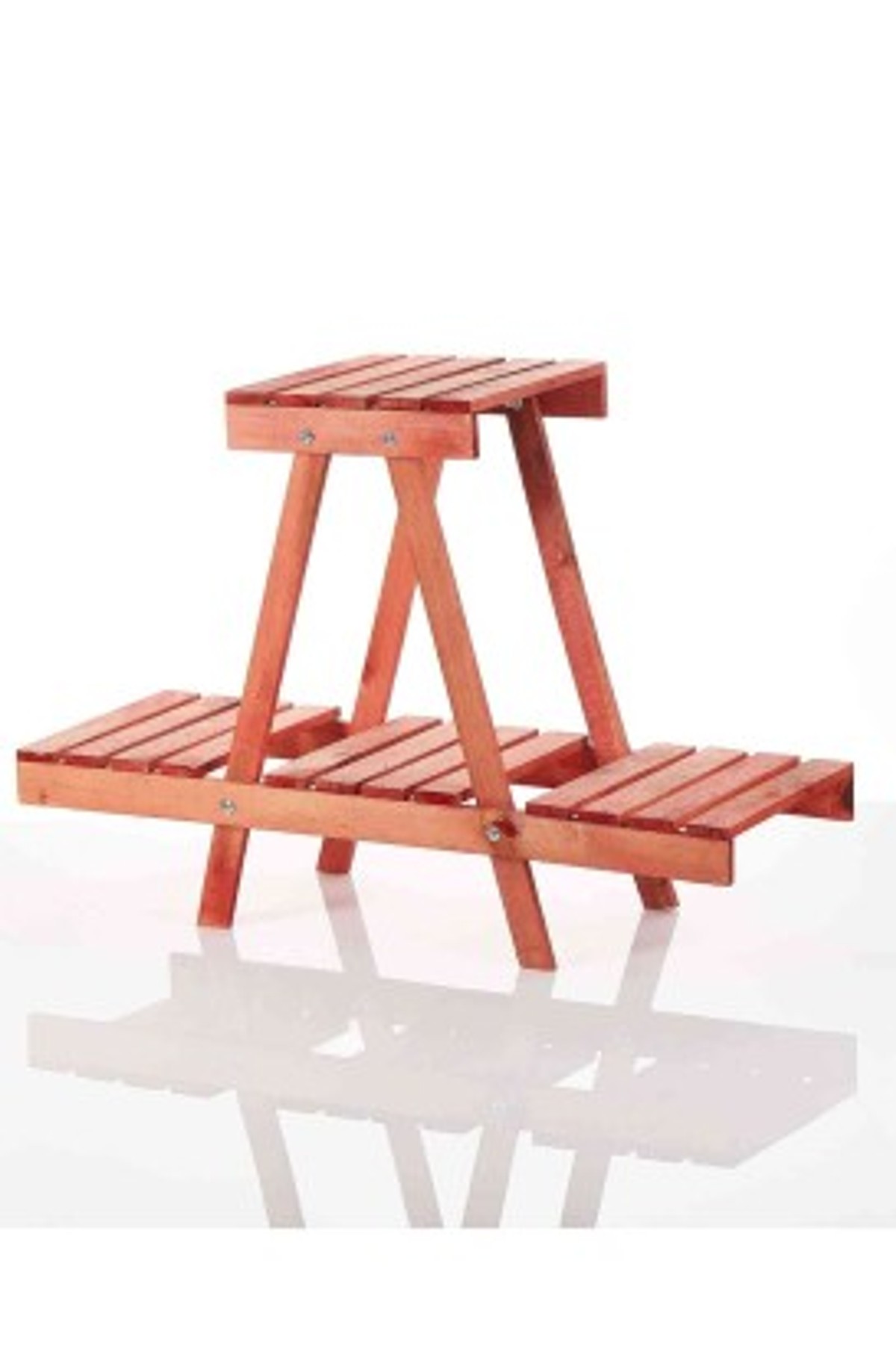 Teomi Collection Home Ahşap Çiçeklik Saksı Standı Kırmızı