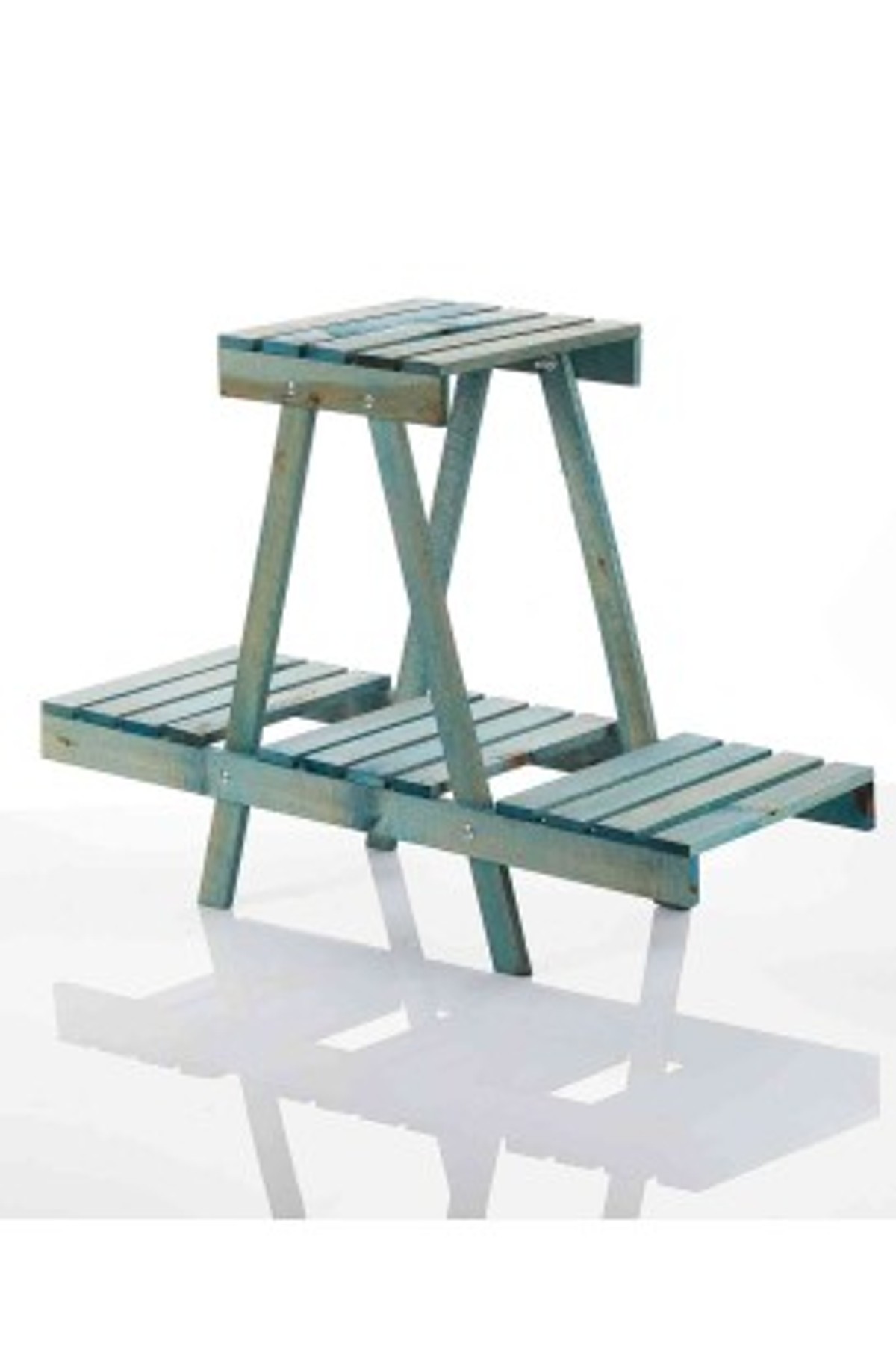 Teomi Collection Home Ahşap Çiçeklik Saksı Standı Mavi