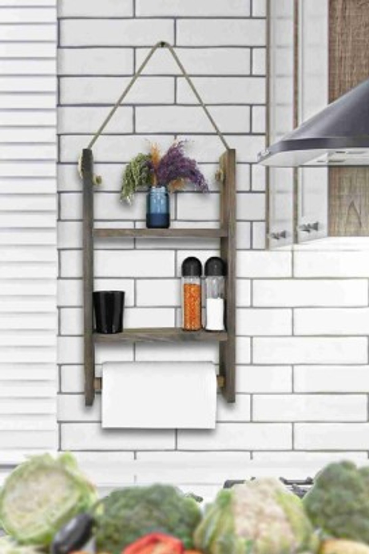 Teomi Collection Home Ahşap Dekoratif Mutfak Havlu Askılık Organizer
