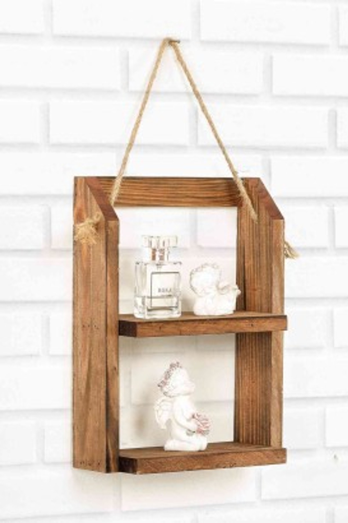 Teomi Collection Home Ahşap Küçük Çok Amaçlı Raf Kahverengirengi