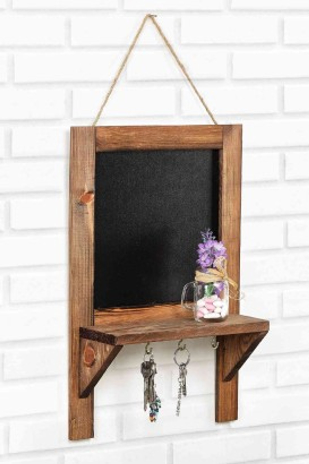 Teomi Collection Home Ahşap Yazı Tahtalı Anahtarlık Kahverenrengi