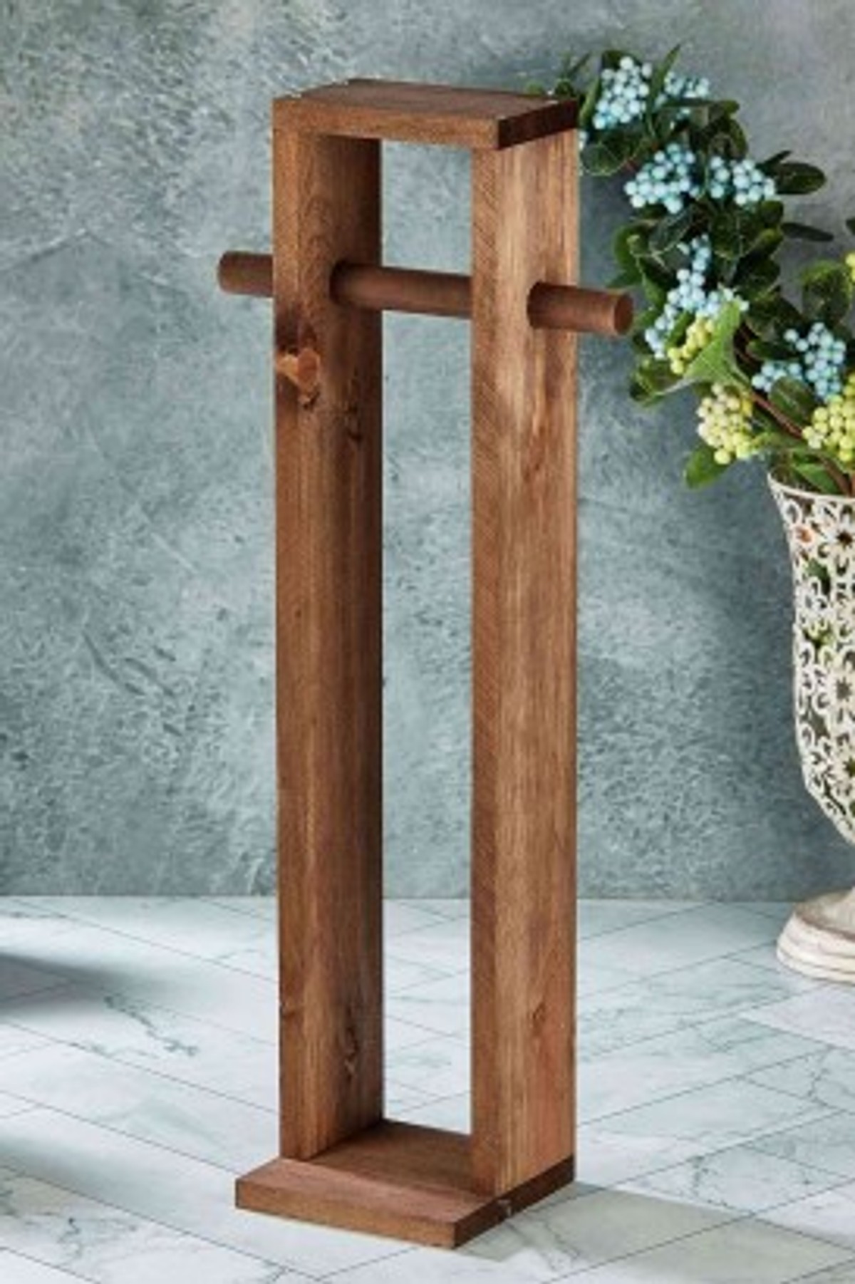 Teomi Collection Home Ahşap Yedekli Tuvalet Kağıtlık Kahverenrengi